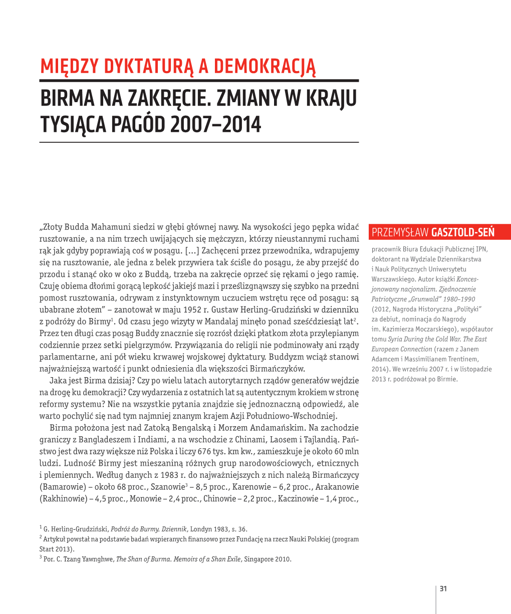 Birma Na Zakręcie. Zmiany W Kraju Tysiąca Pagód 2007–2014