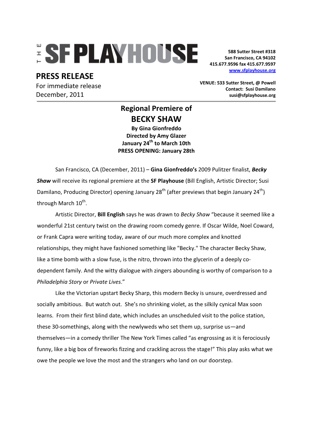 Press Release-Becky