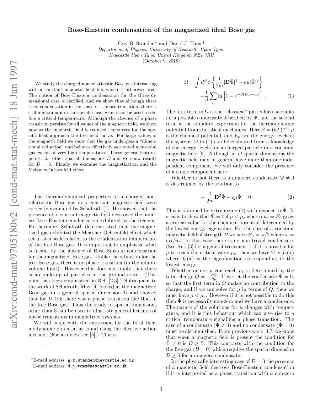 Arxiv:Cond-Mat/9705180V2 [Cond-Mat.Stat-Mech] 18 Jun 1997 Ehd Frarve E 5