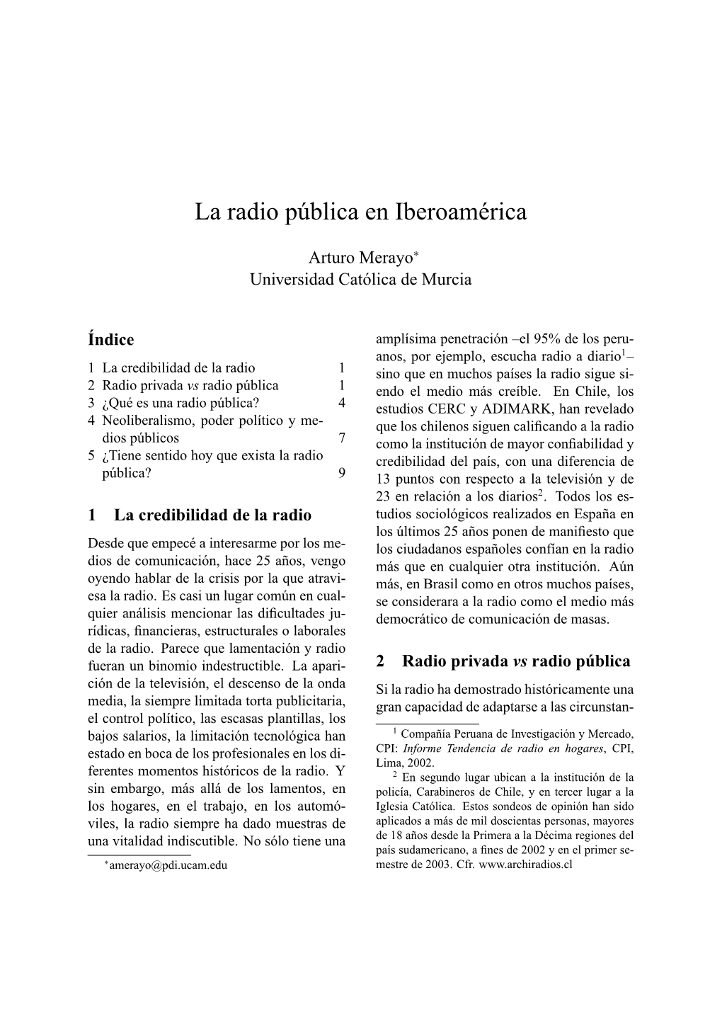 La Radio Pública En Iberoamérica