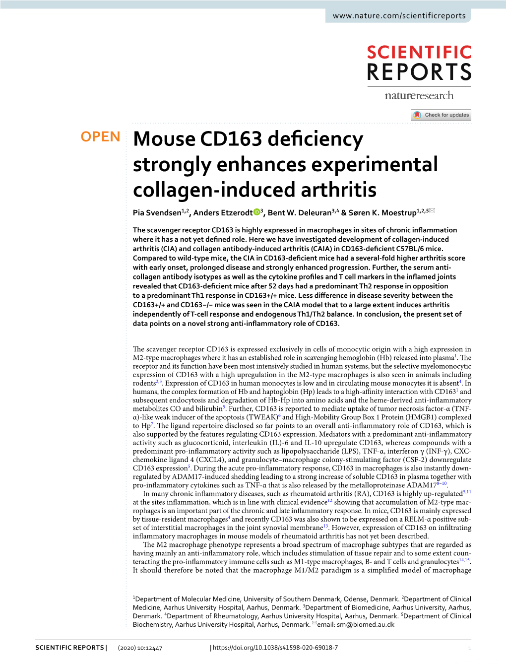 Mouse CD163 Deficiency Strongly Enhances Experimental Collagen-Induced Arthritis