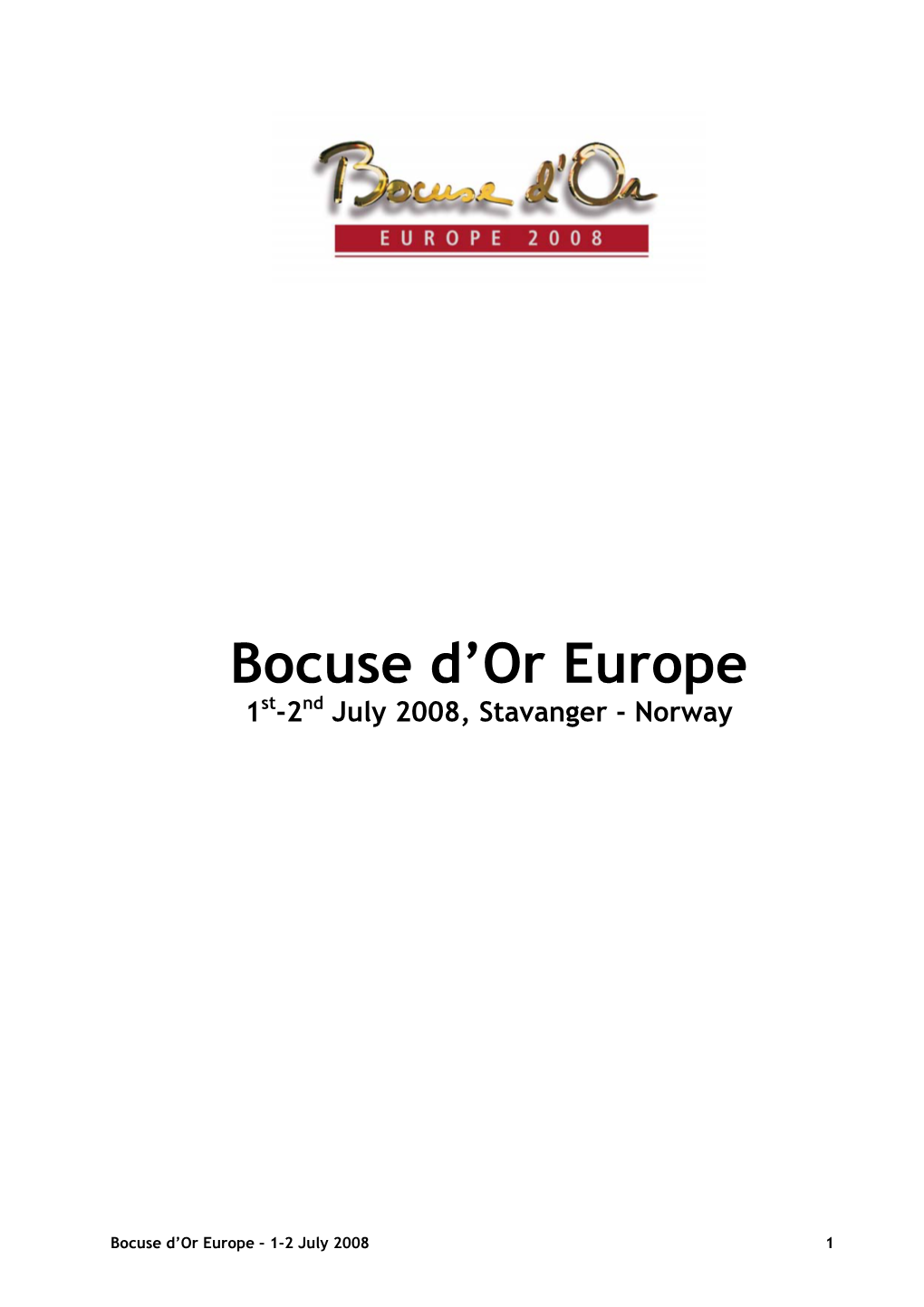 Bocuse D'or Europe