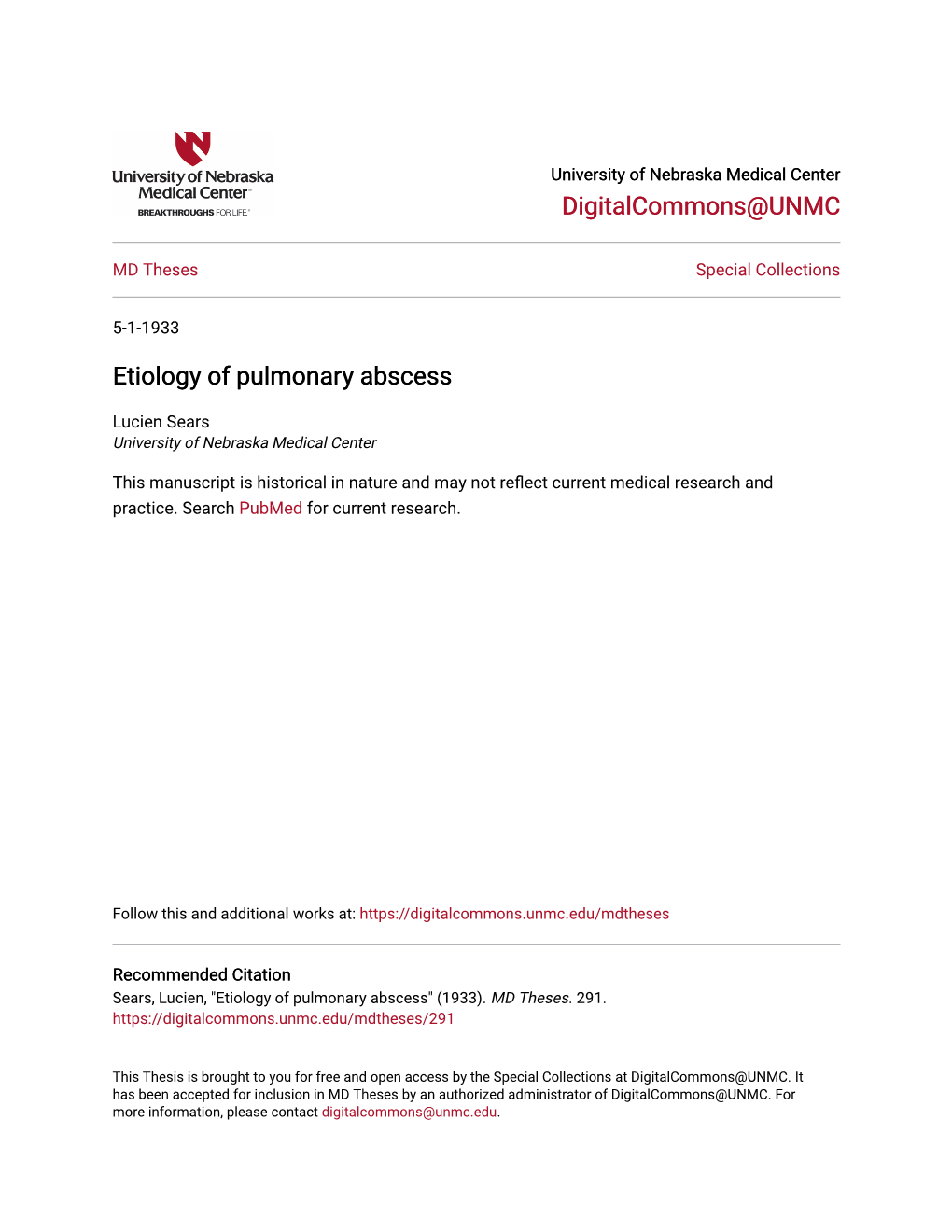 Etiology of Pulmonary Abscess