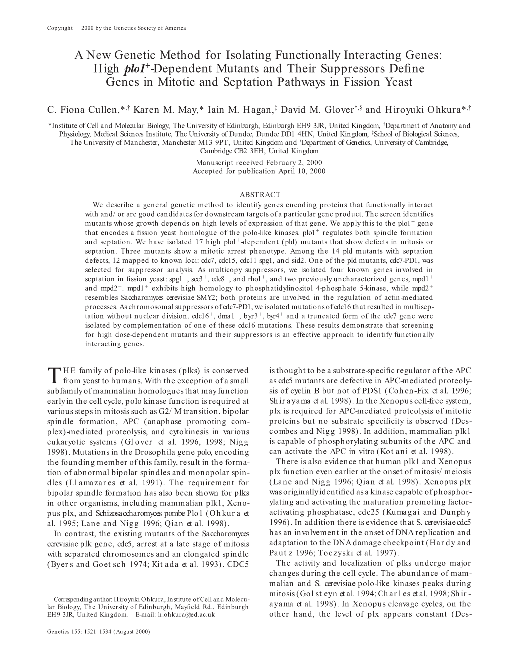 A New Genetic Method for Isolating Functionally Interacting Genes