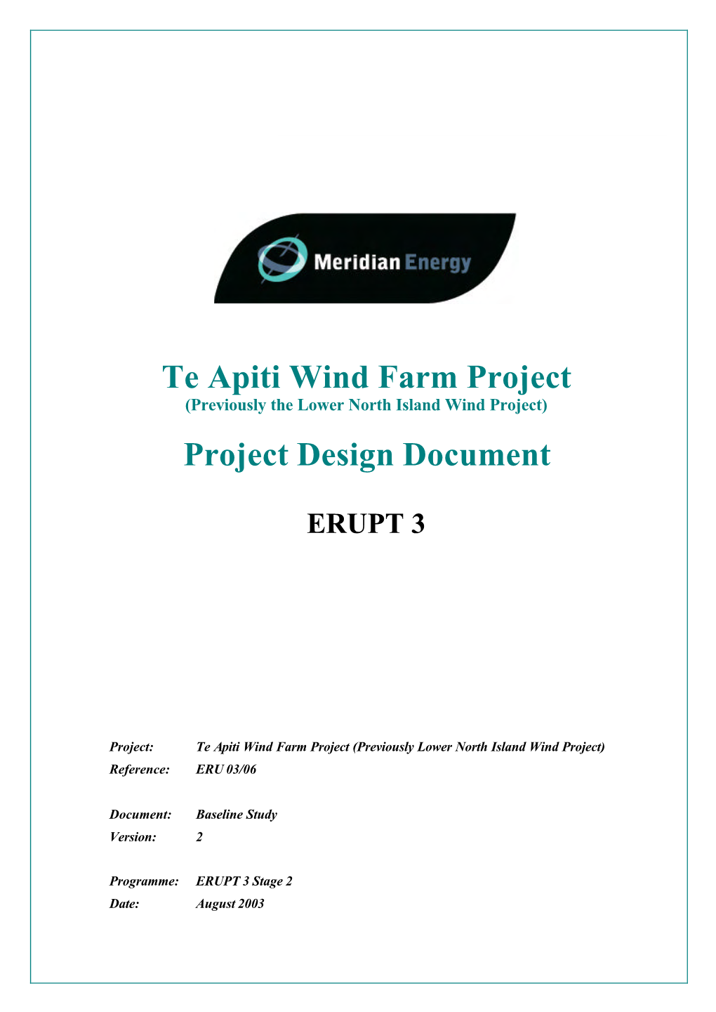 Meridian Energy ERU 03-06 PDD Stage 2 Final