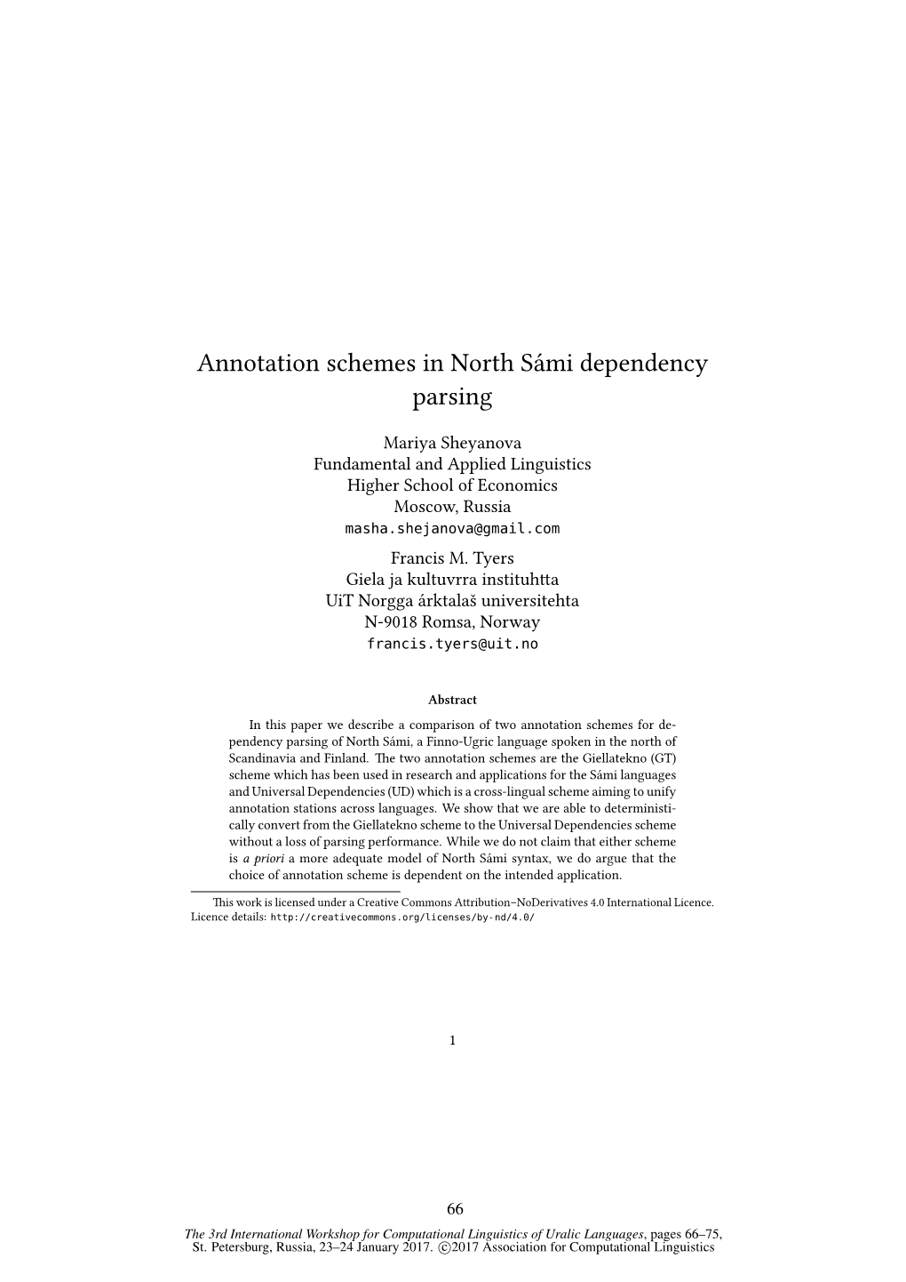 Annotation Schemes in North Sami Dependency Parsing