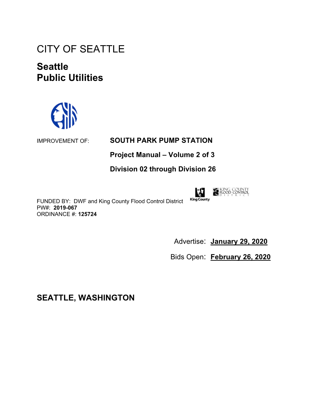 CITY of SEATTLE Seattle Public Utilities