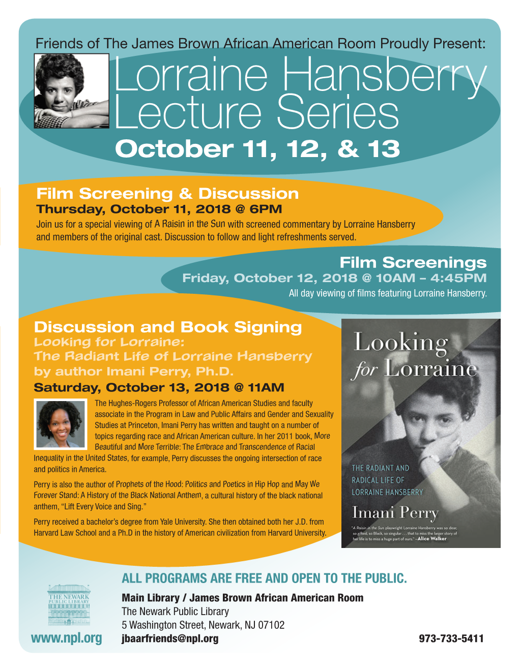 Lorraine Hansberry Lecture Series October 11, 12, & 13