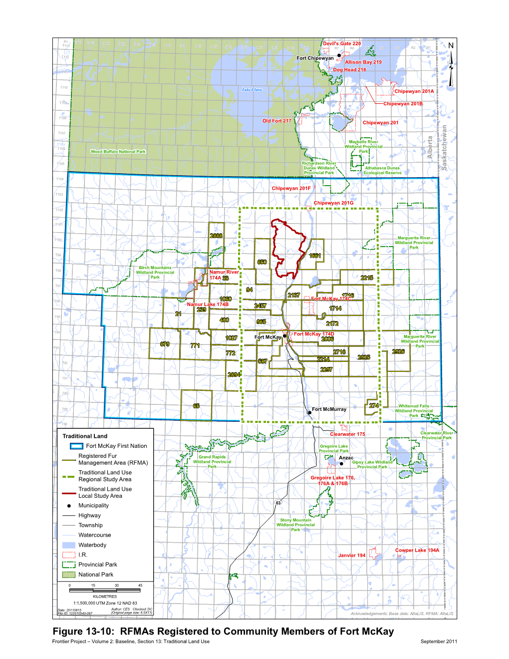 Volume 2: Baseline, Section 13: Traditional Land Use September 2011 Volume 2: Baseline Studies Frontier Project Section 13: Traditional Land Use