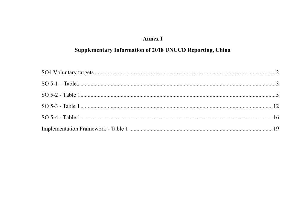 Annex I Supplementary Information of 2018 UNCCD Reporting, China