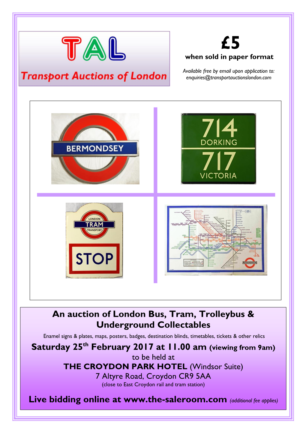 An Auction of London Bus, Tram, Trolleybus & Underground