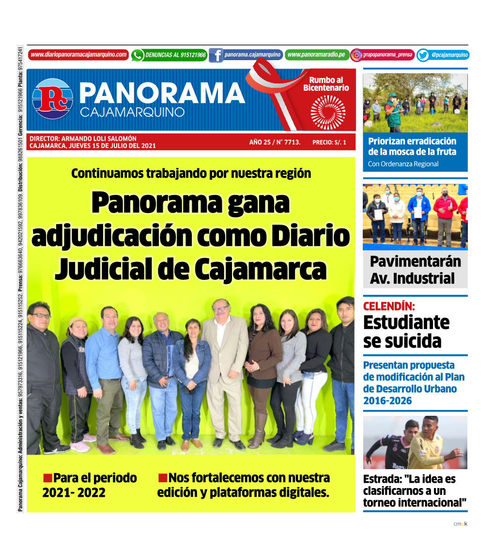 Panorama Gana Adjudicación Como Diario Judicial De Cajamarca