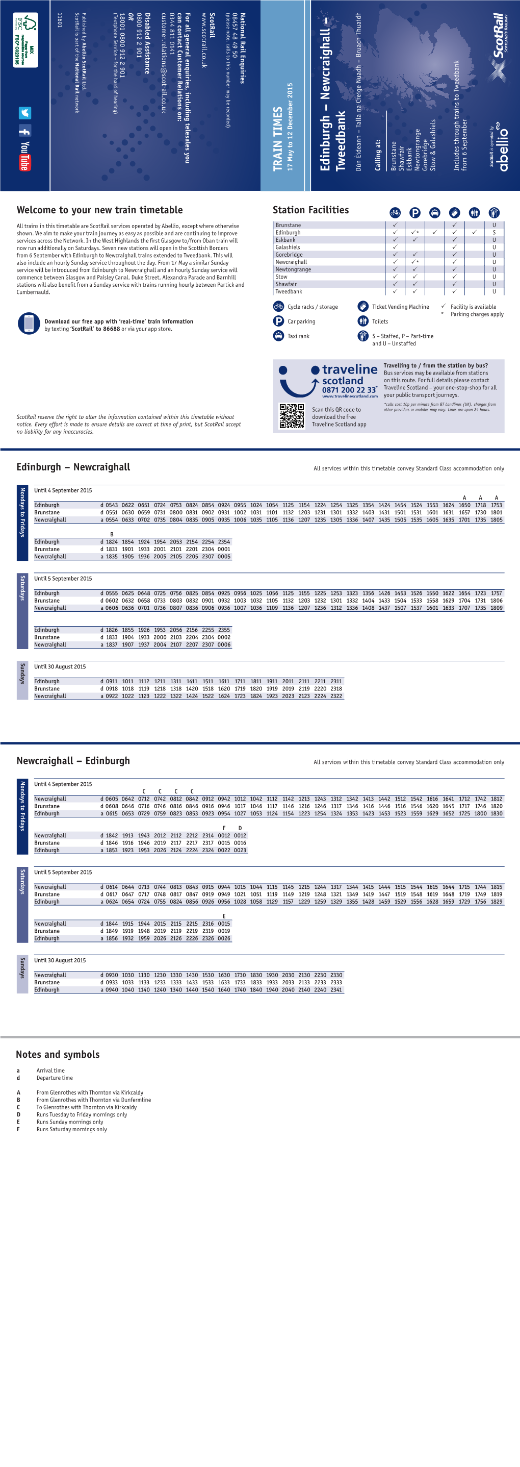 Borders Railway Timetable