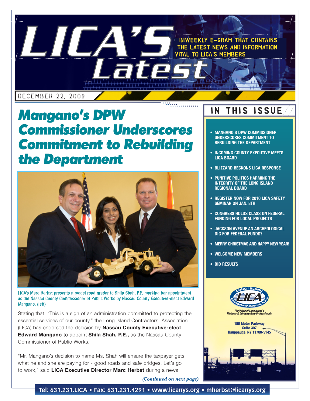 Mangano's DPW Commissioner Underscores Commitment to Rebuilding the Department