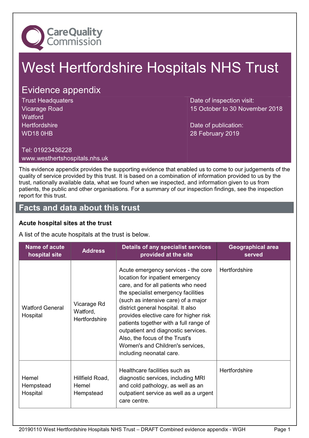 West Hertfordshire Hospitals NHS Trust