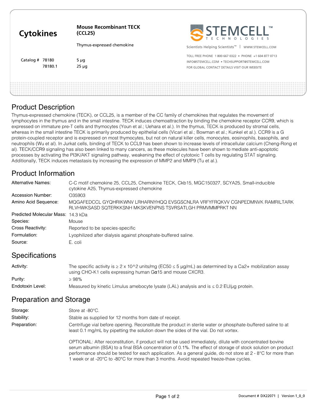 Cytokines (CCL25)