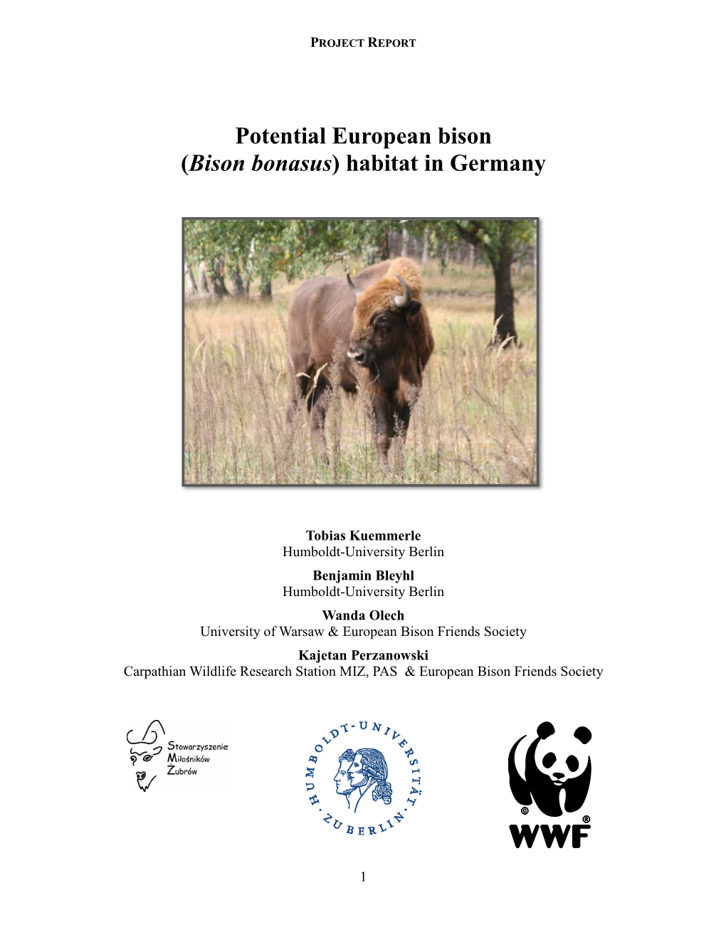 Potential European Bison (Bison Bonasus) Habitat in Germany