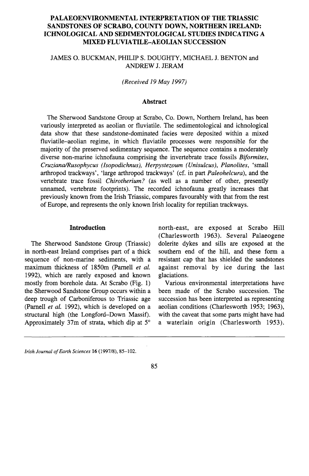 Palaeoenvironmental Interpretation of the Triassic Sandstones of Scrabo