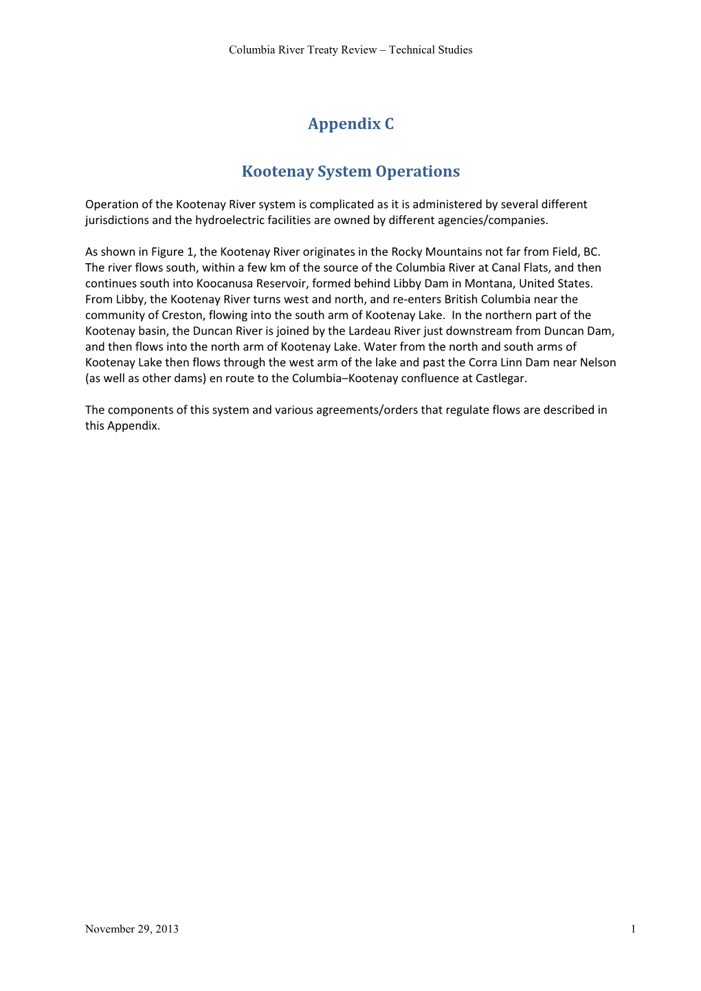 Kootenay System Operations