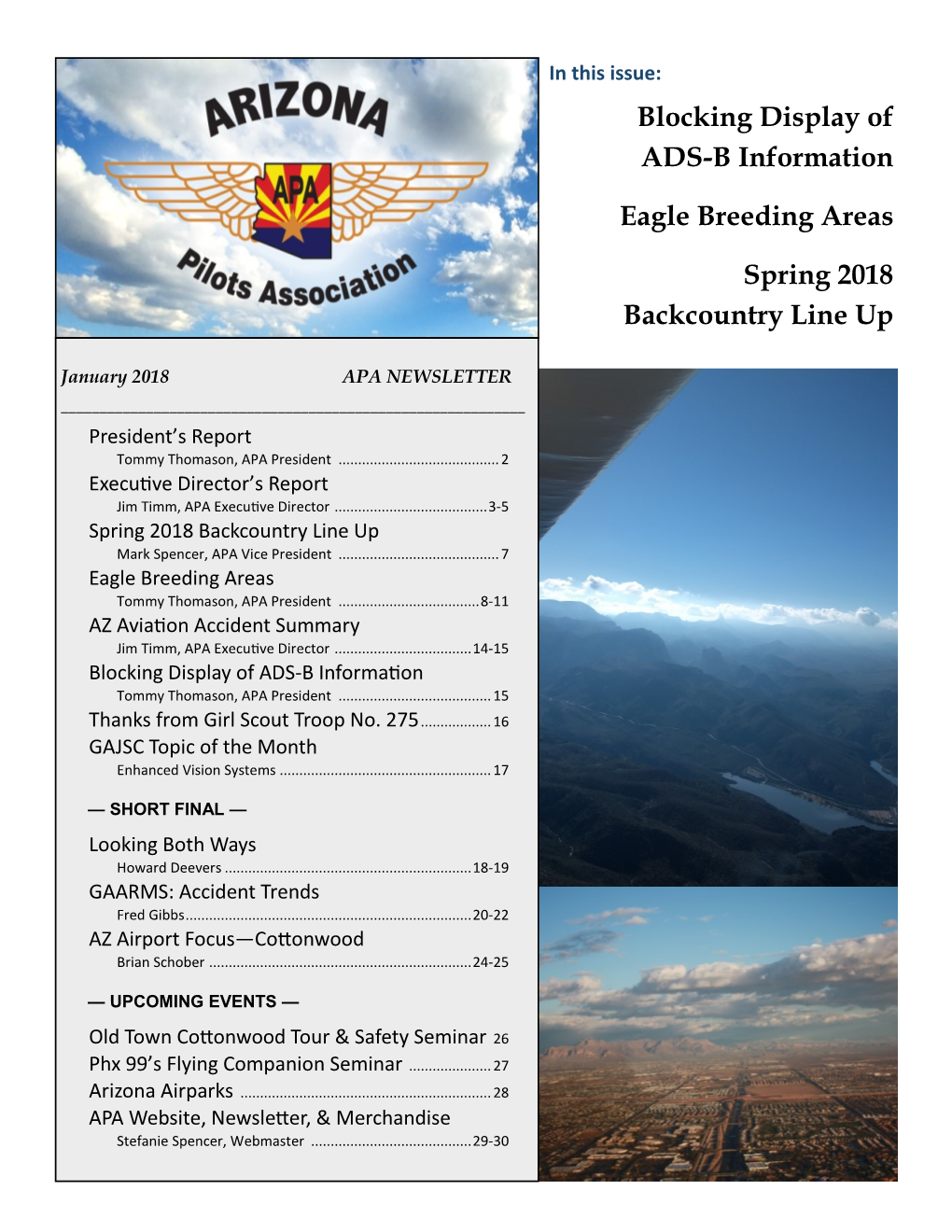 Blocking Display of ADS-B Information Eagle Breeding Areas Spring 2018 Backcountry Line Up