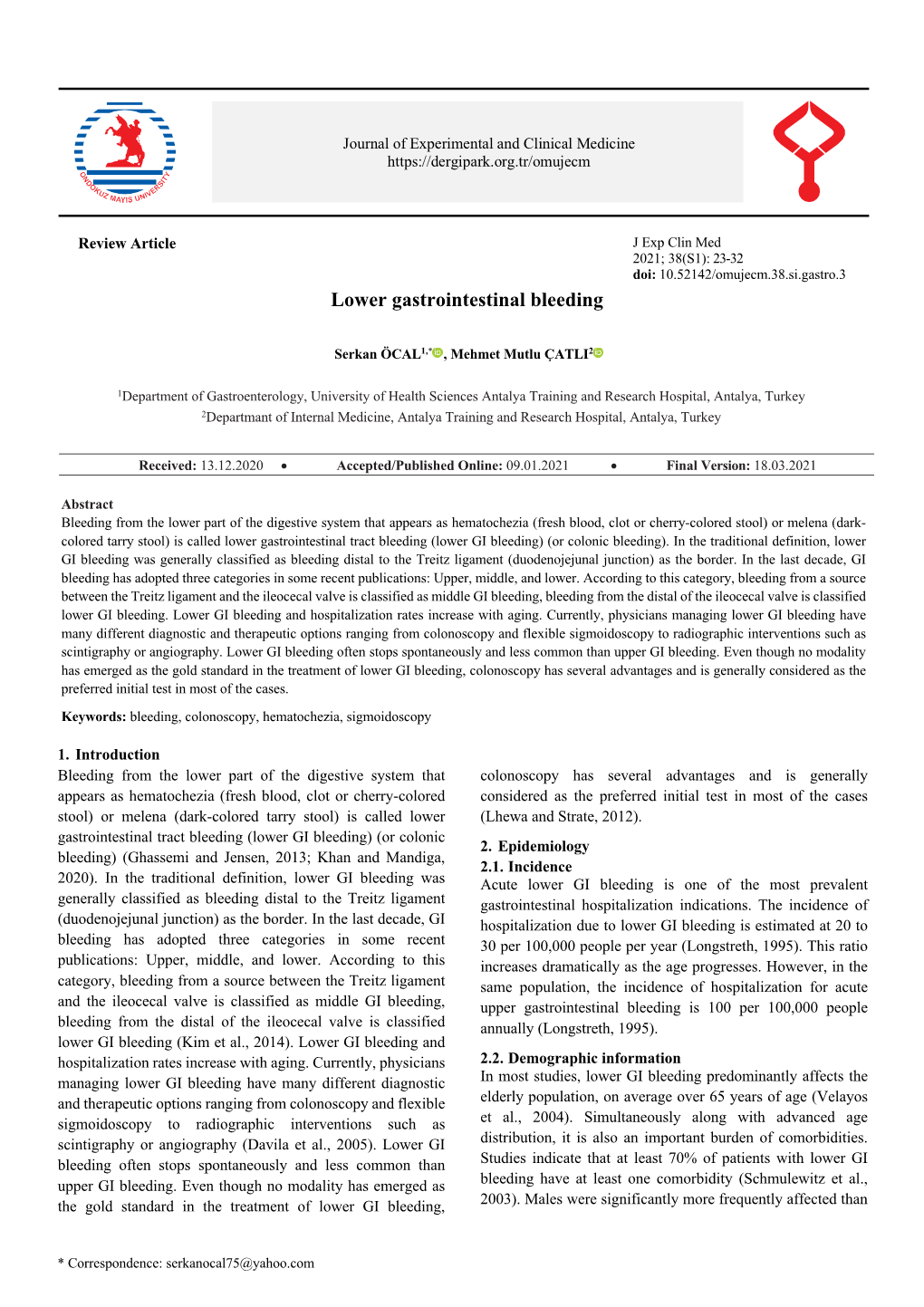 Lower Gastrointestinal Bleeding