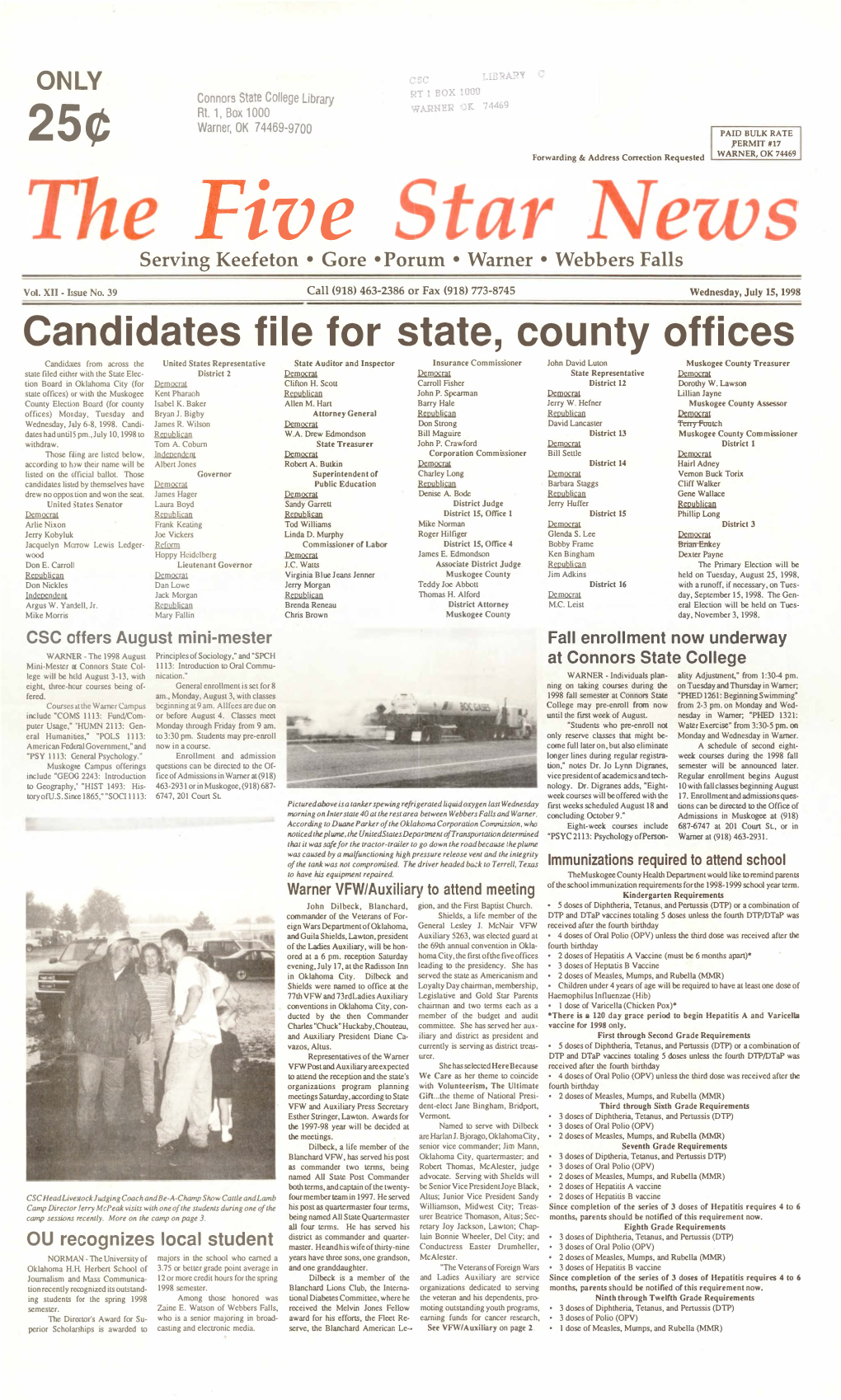 Candidates File for State, County Offices