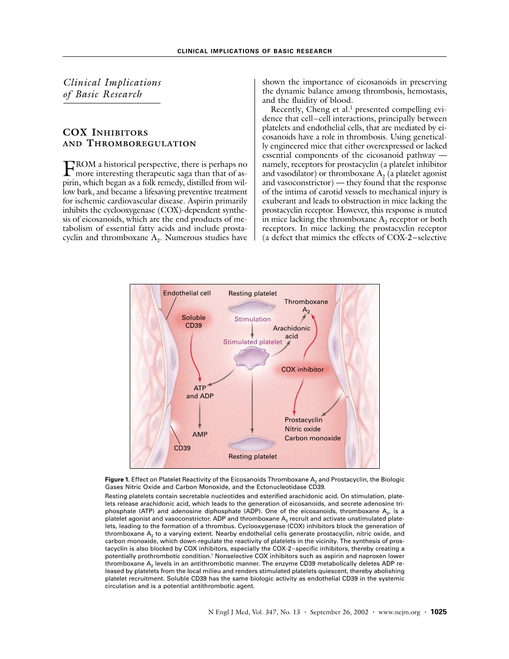 Cox Inhibitors and Thromboregulation