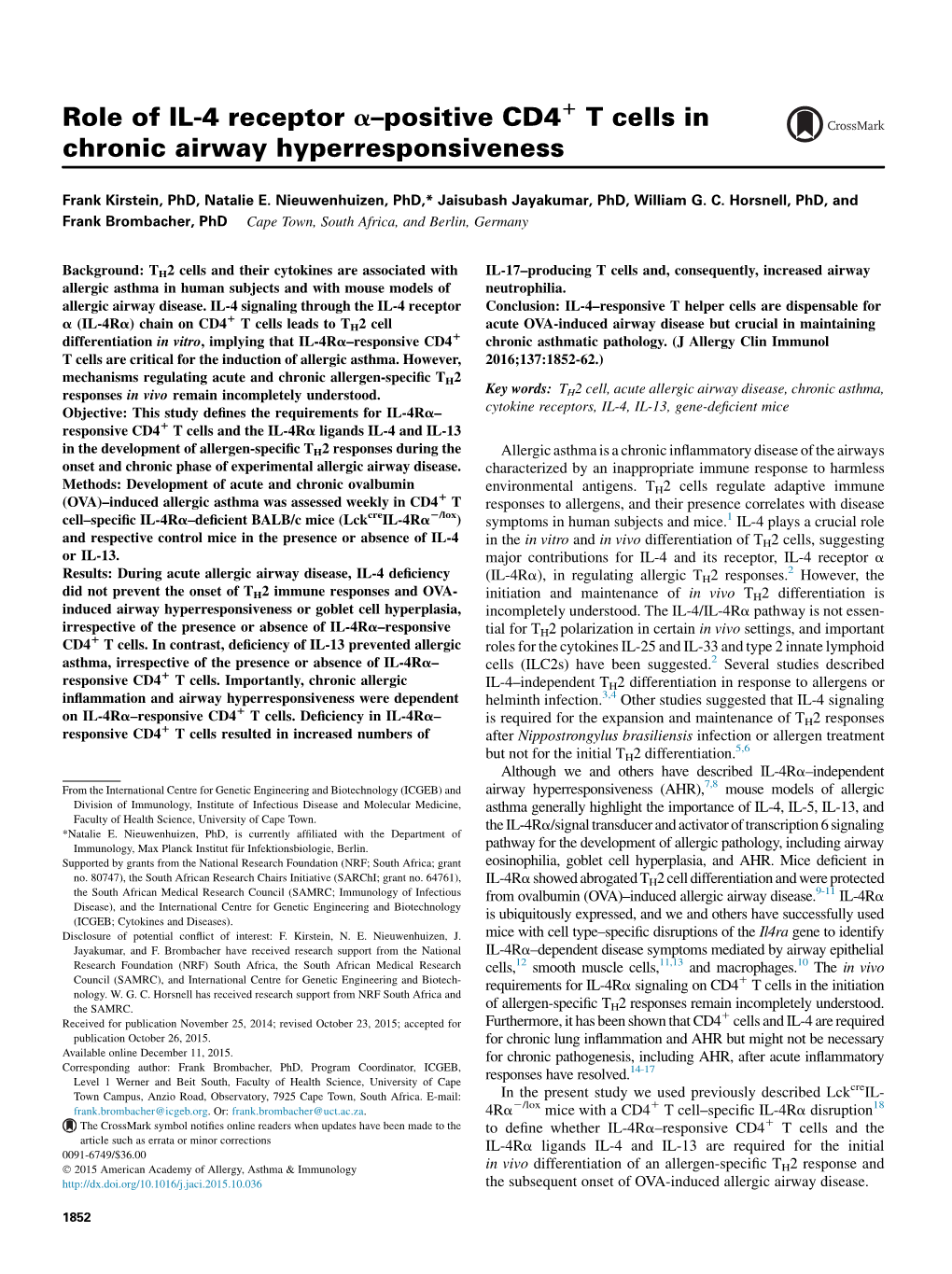 Role of IL-4 Receptor &Alpha