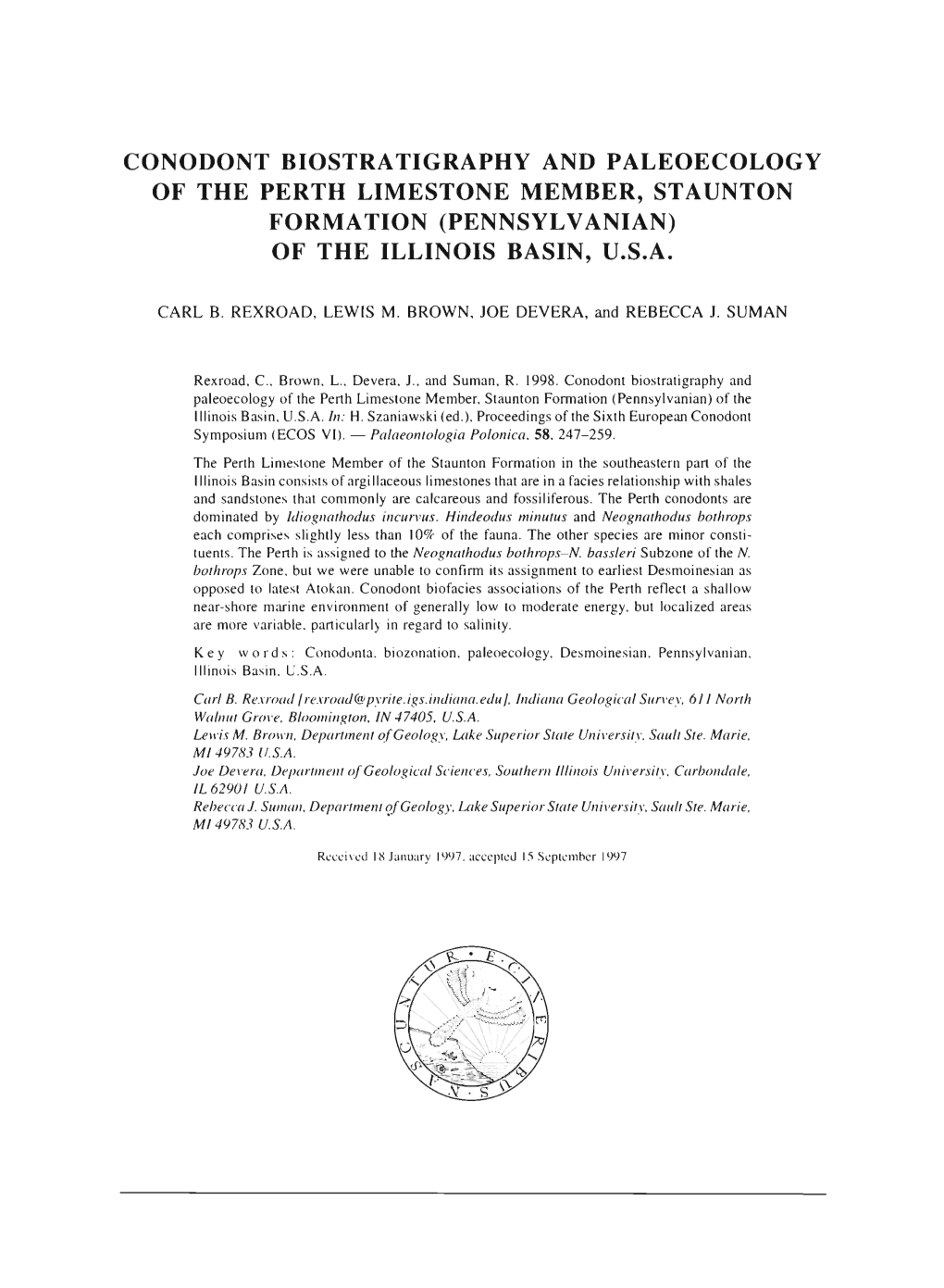 CONODONT BIOSTRATIGRAPHY and ... -.: Palaeontologia Polonica