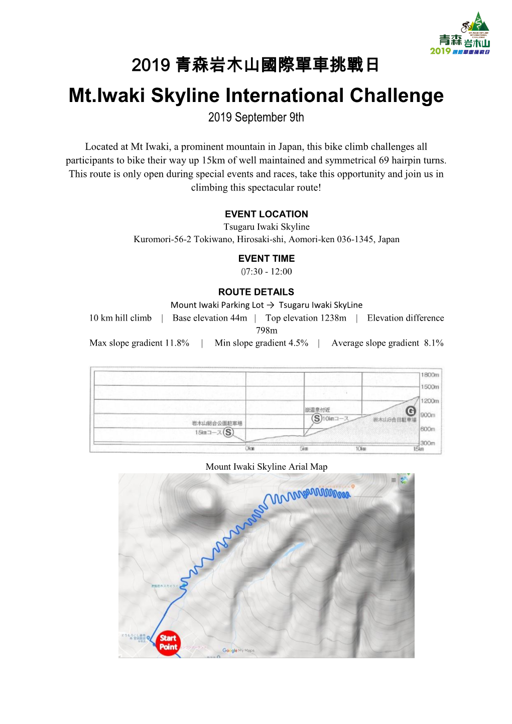 Mt.Iwaki Skyline International Challenge 2019 September 9Th