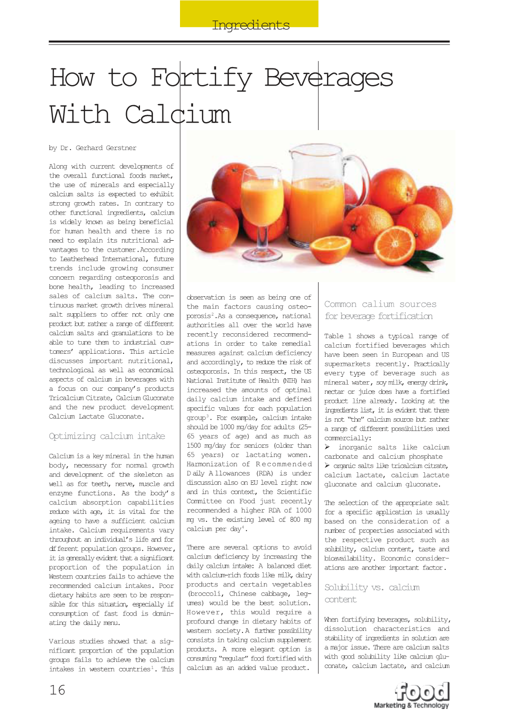 How to Fortify Beverages with Calcium by Dr