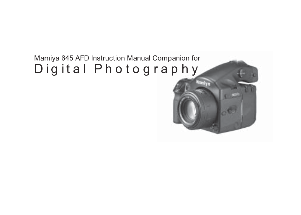 645AFD Instruction Manual Companion for Digital Photography