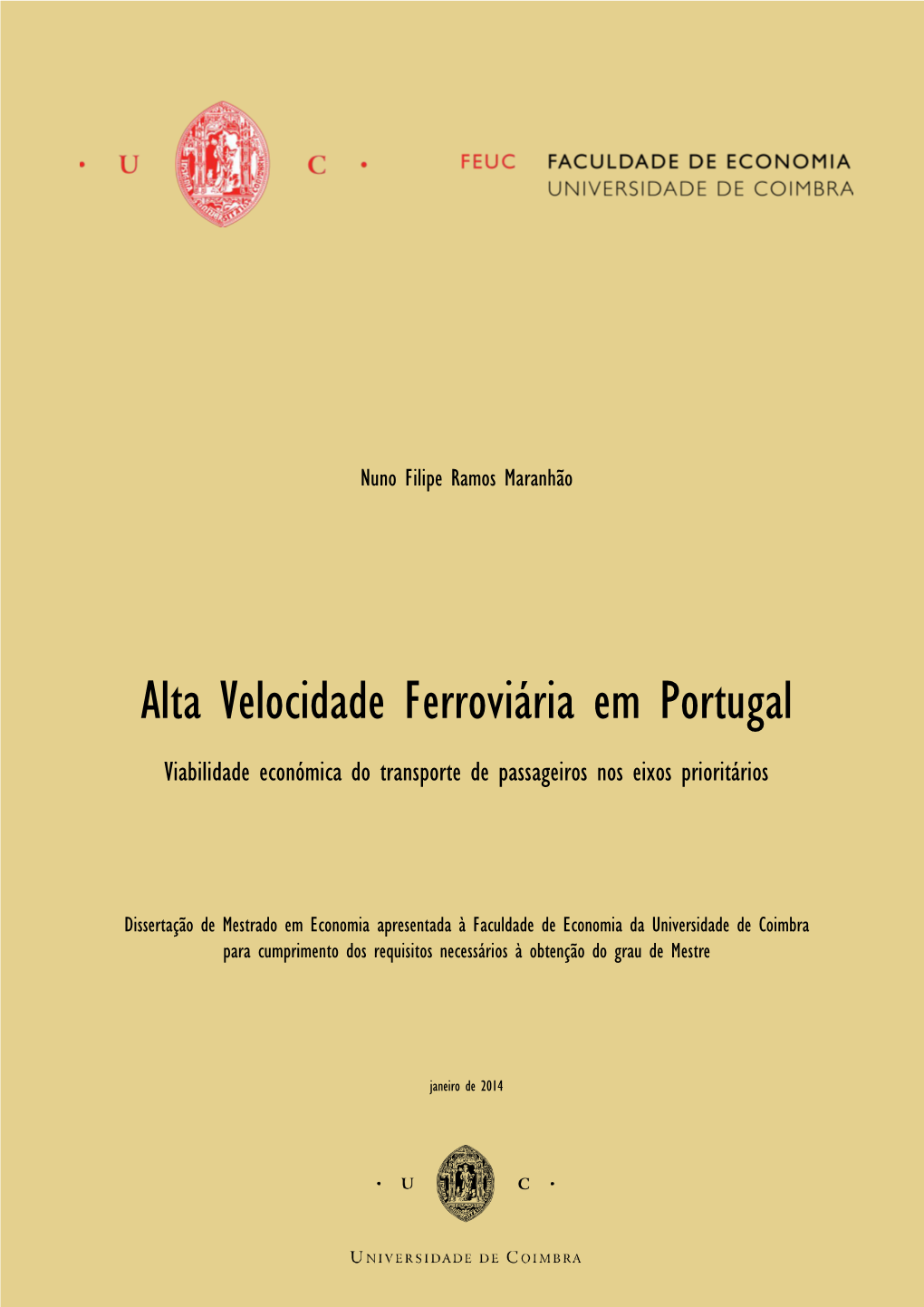 Alta Velocidade Ferroviária Em Portugal