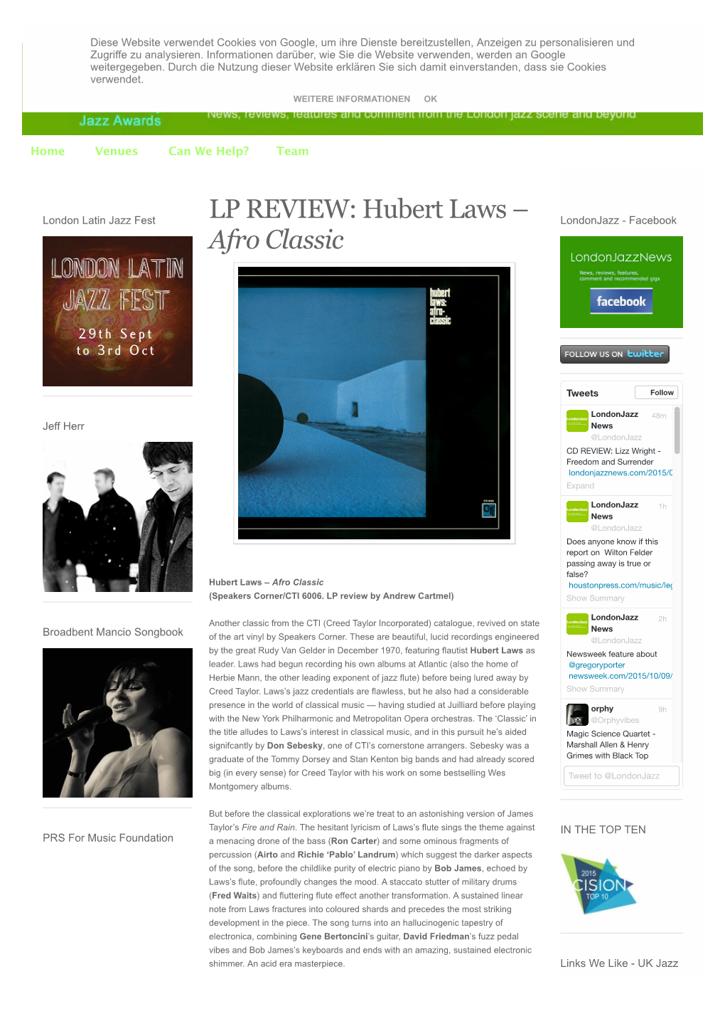 Londonjazz: LP REVIEW: Hubert Laws – Afro Classic