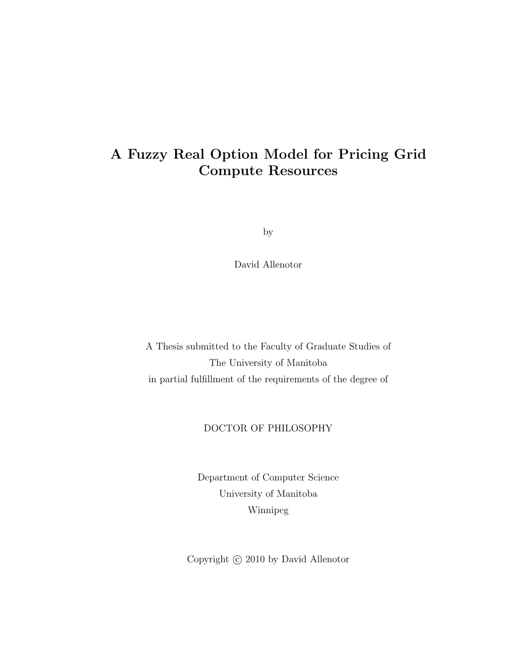 A Fuzzy Real Option Model for Pricing Grid Compute Resources