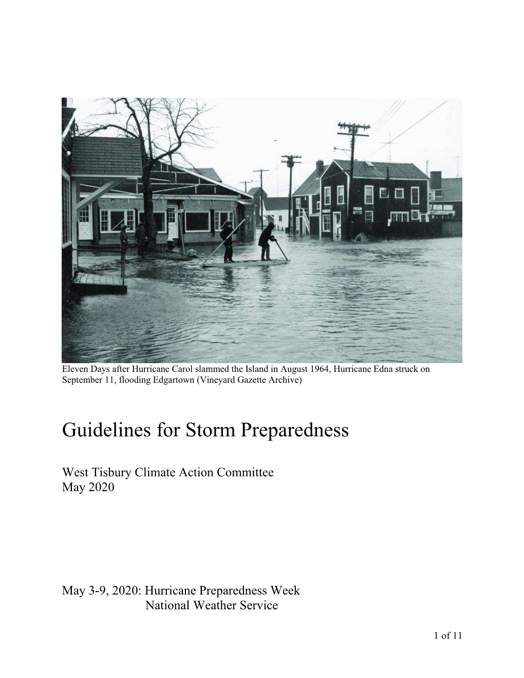 Guidelines for Storm Preparedness