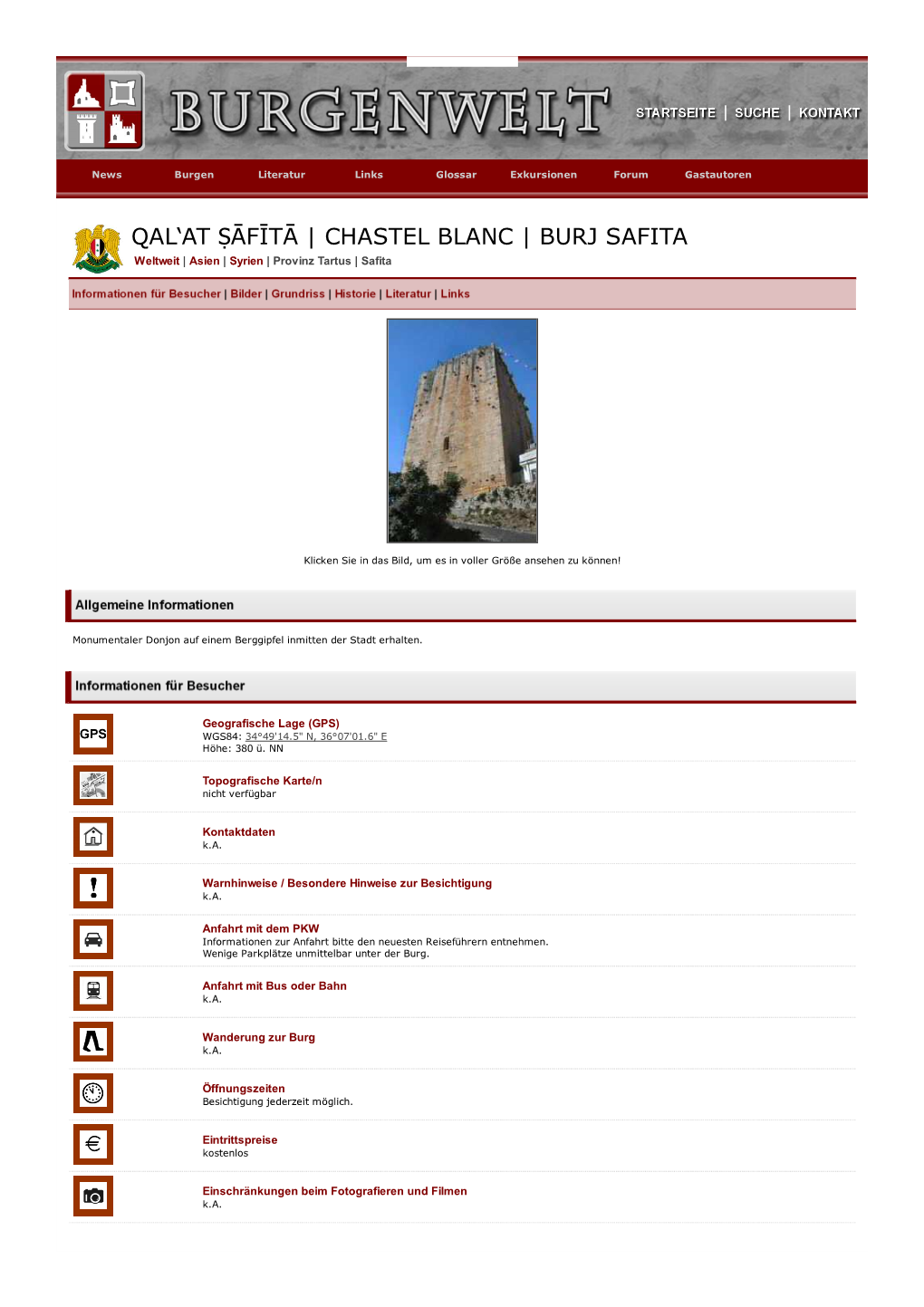 CHASTEL BLANC | BURJ SAFITA Weltweit | Asien | Syrien | Provinz Tartus | Safita