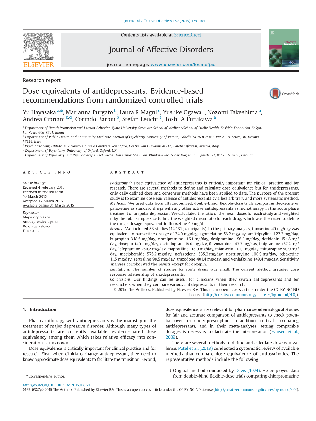 Dose Equivalents of Antidepressants Evidence-Based Recommendations