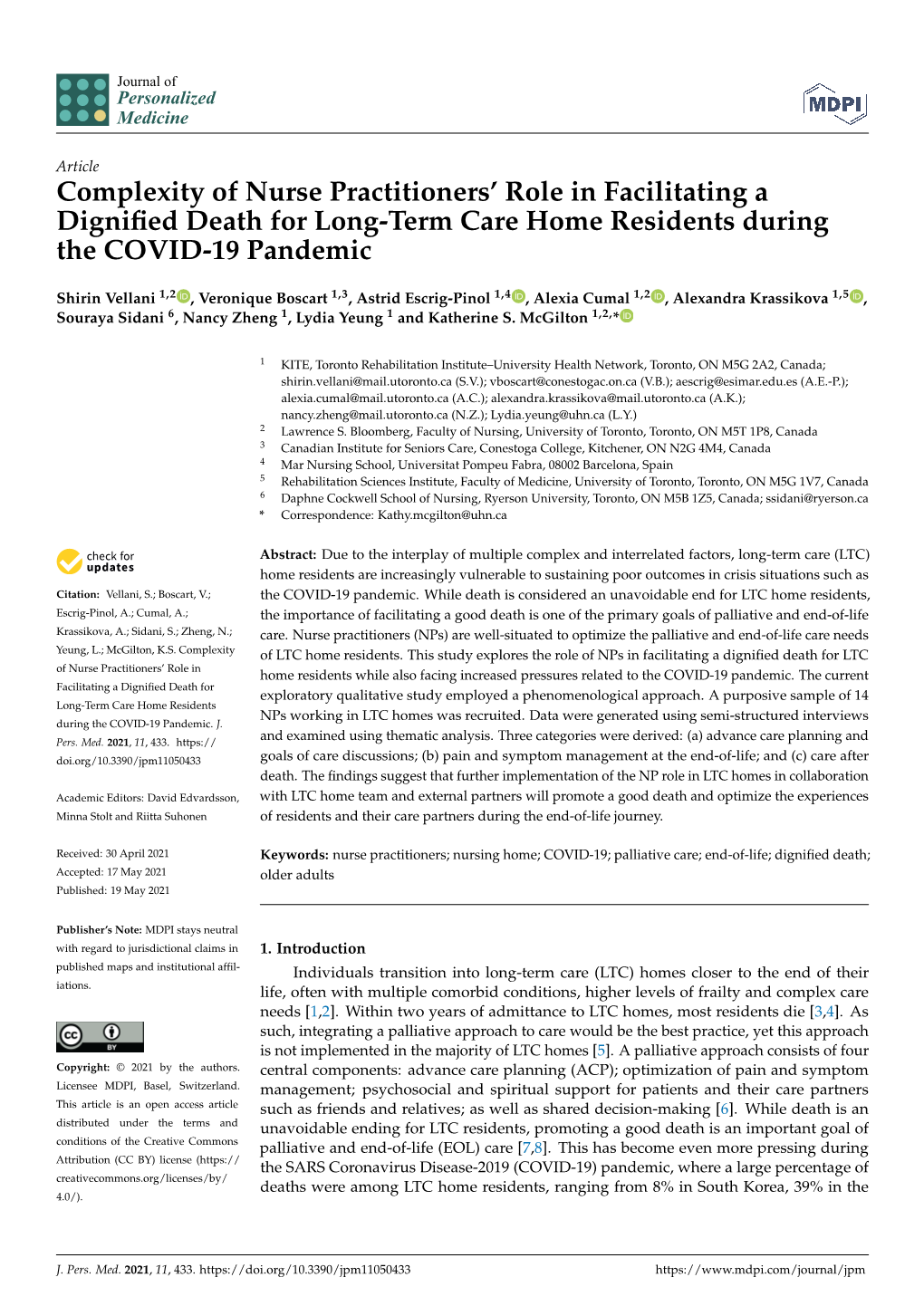 Complexity of Nurse Practitioners' Role in Facilitating a Dignified