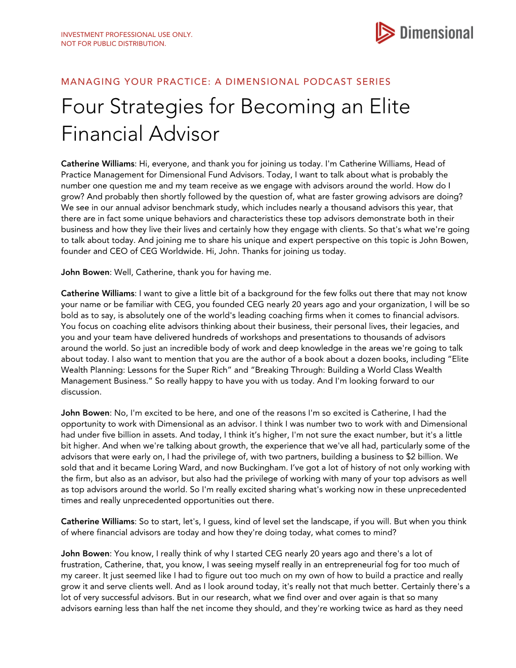 Four Strategies for Becoming an Elite Financial Advisor