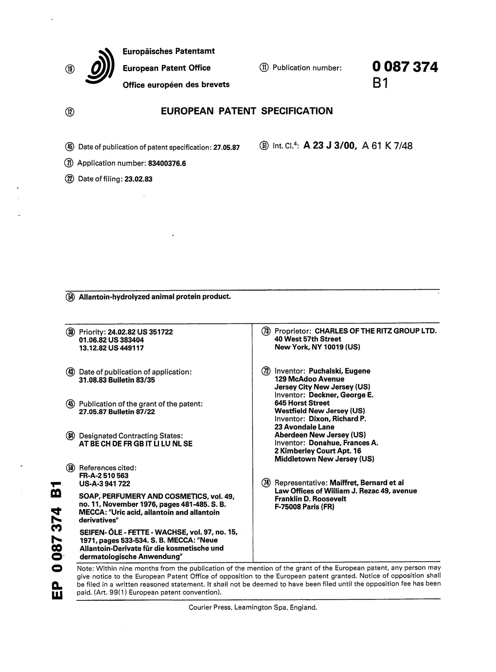 Allantoin-Hydrolyzed Animal Protein Product