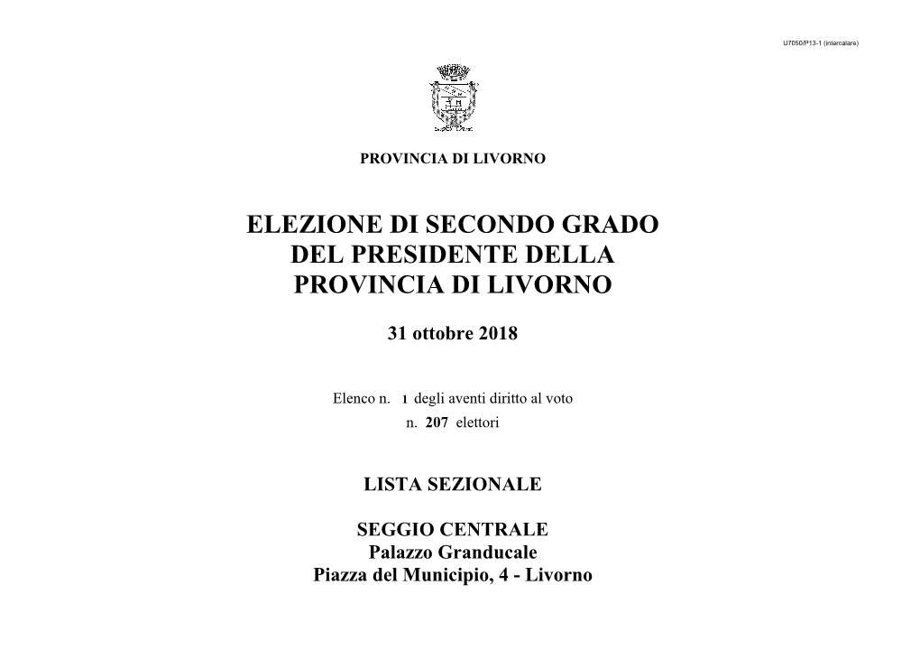 Lista Sezionale LIVORNO