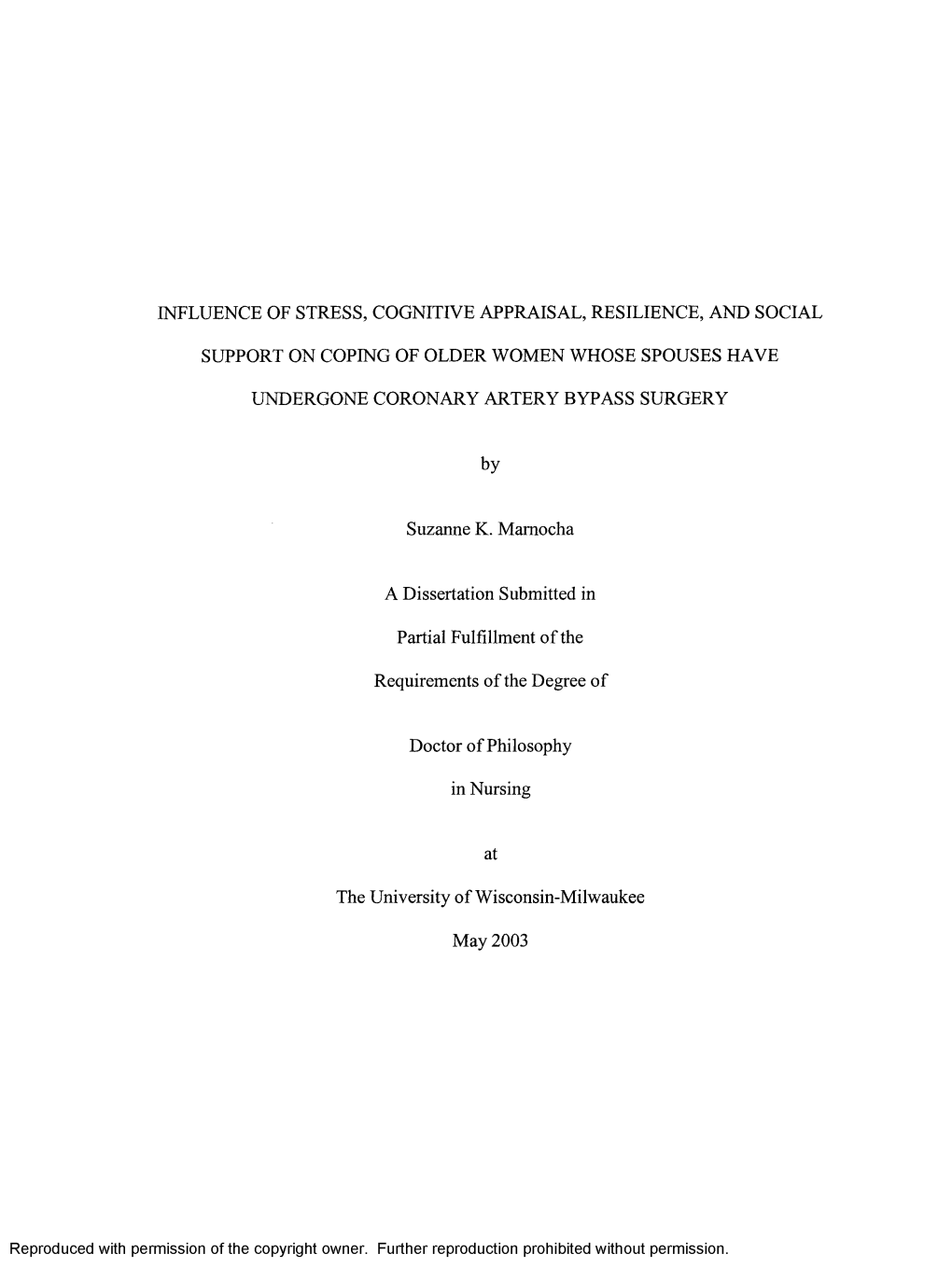 Influence of Stress, Cognitive Appraisal, Resilience, and Social