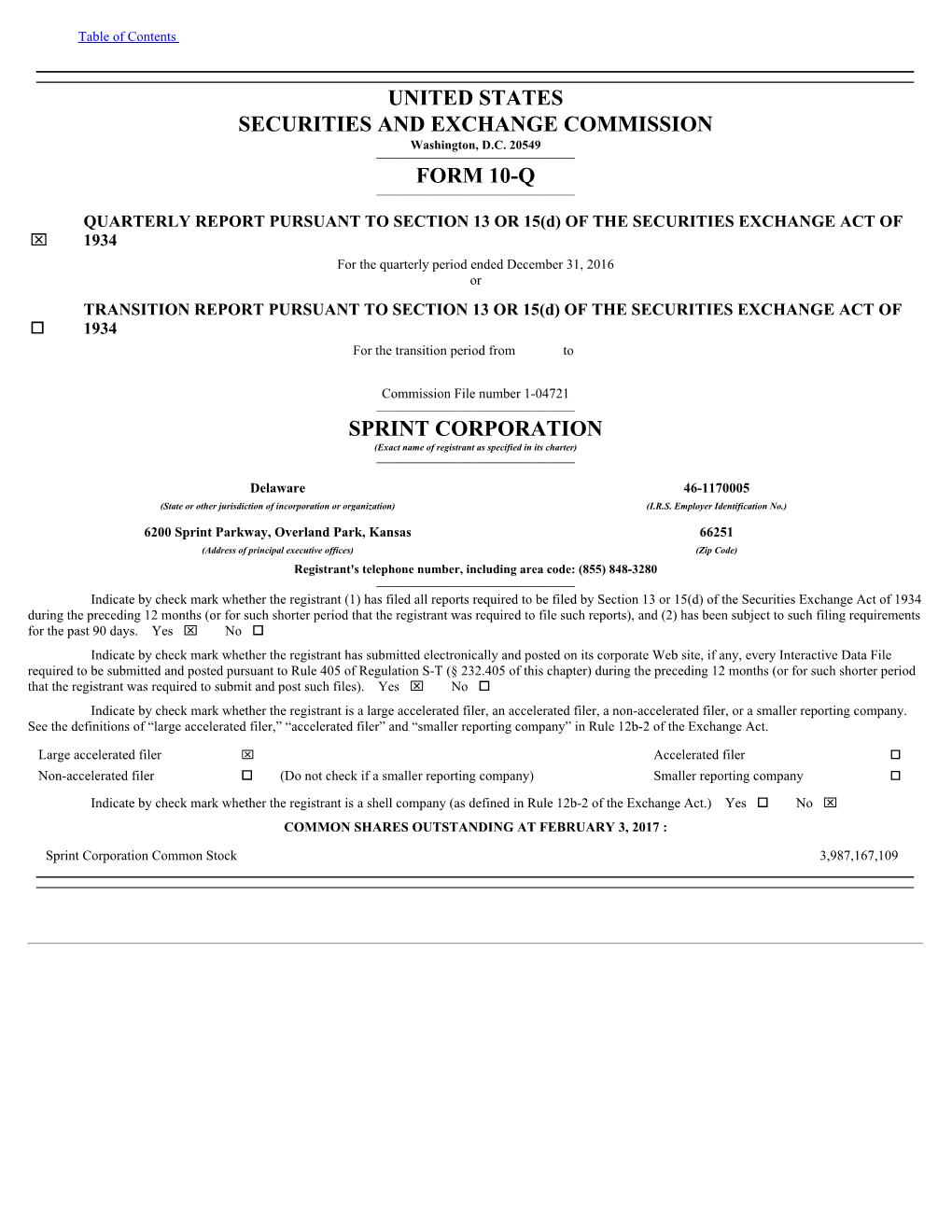 United States Securities and Exchange Commission Form