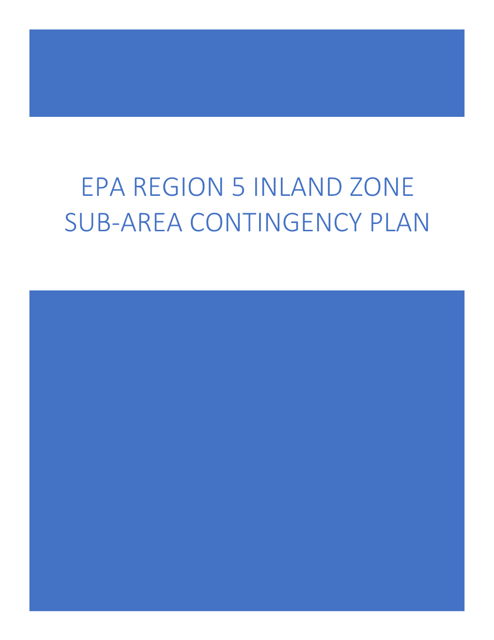 Inland Zone Sub-Area Contingency Plan (SACP) for Minneapolis/St