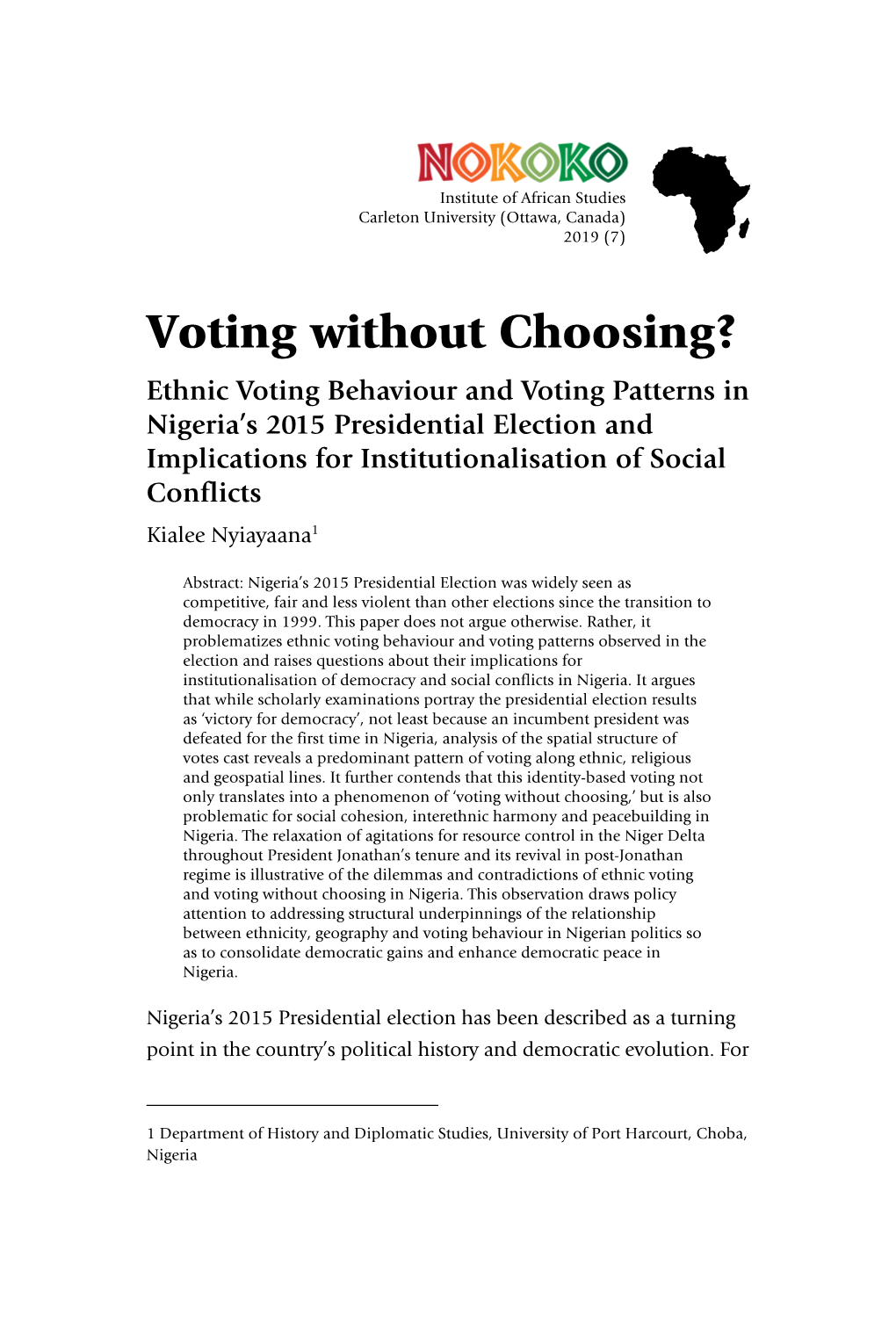Voting Without Choosing?