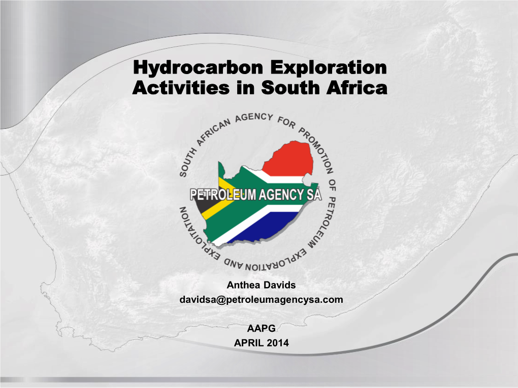 Hydrocarbon Exploration Activities in South Africa