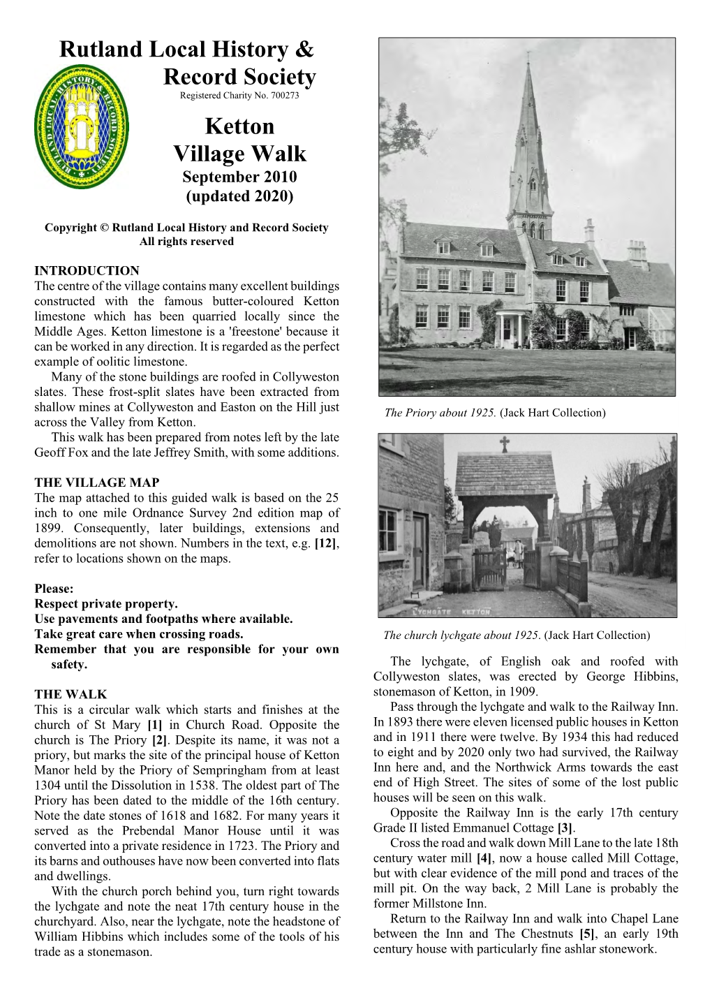 Ketton Village Walk September 2010 (Updated 2020)