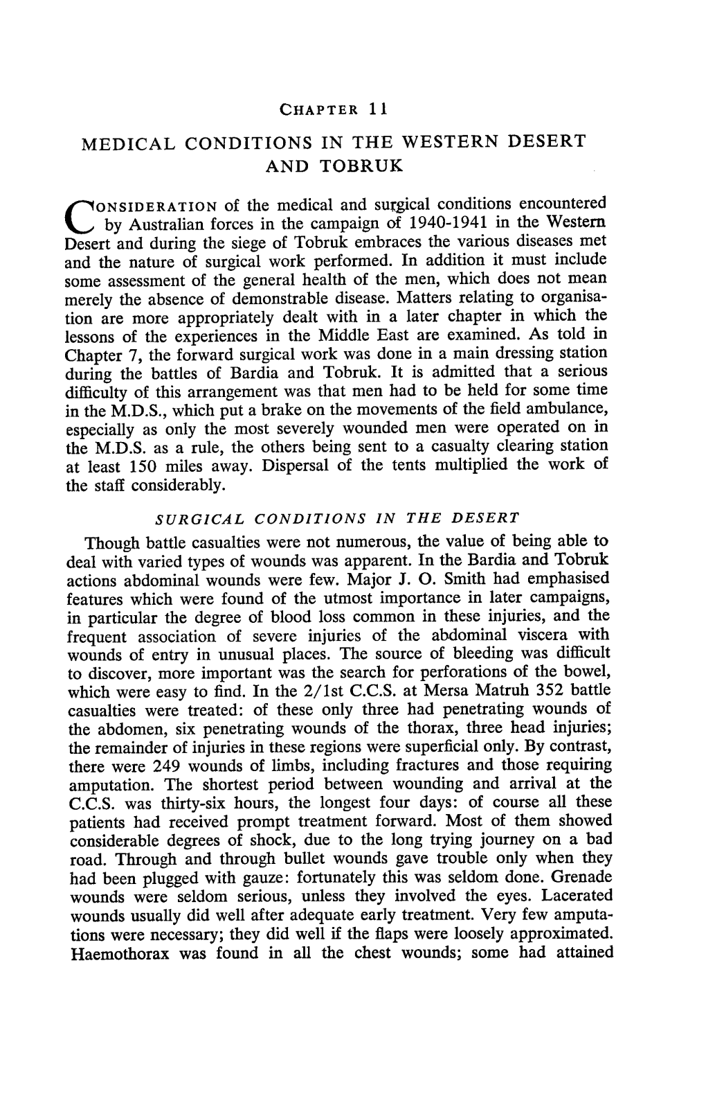 Medical Conditions in the Western Desert and Tobruk