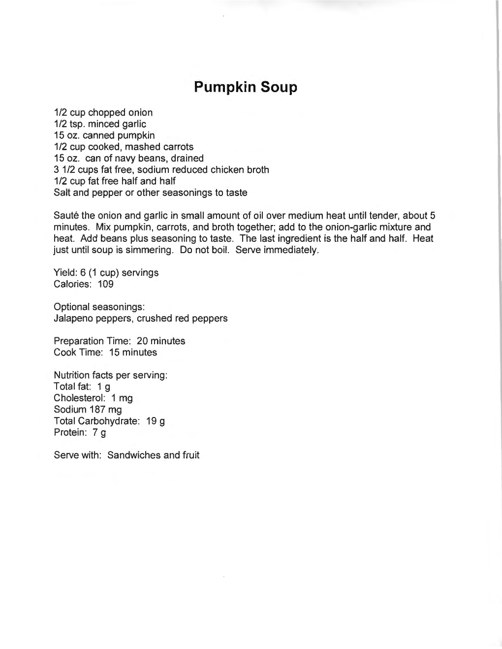 Pumpkin Soup